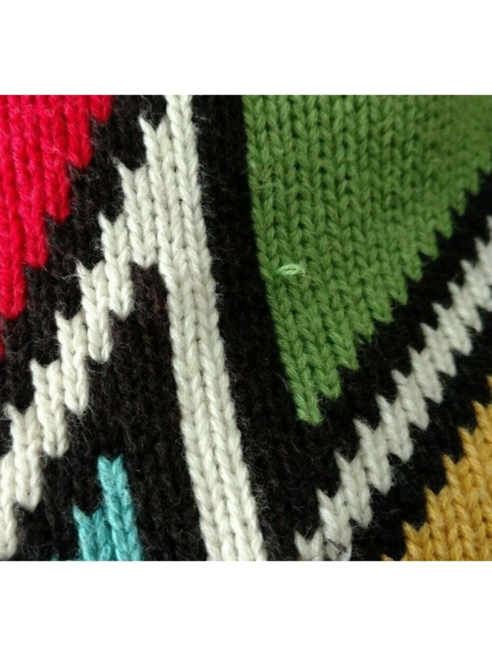 Vintage Mock Neck Sweater Men Women Size XL 1X 2X Colorful Southwestern Tribal - Picture 5 of 6